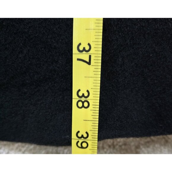 Dennis Basso Fleece Coat Faux Fur Trim Oversize Cozy Black Dress & Casual Size L - Picture 4 of 10